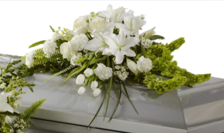 Dainty White Casket Spray