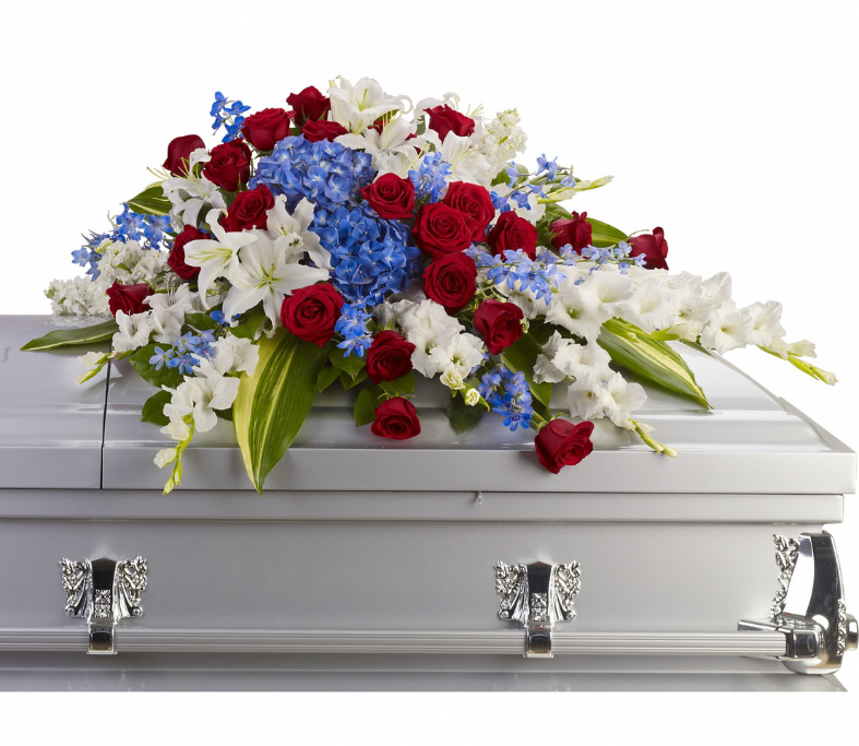 Red White & Blue Casket Spray