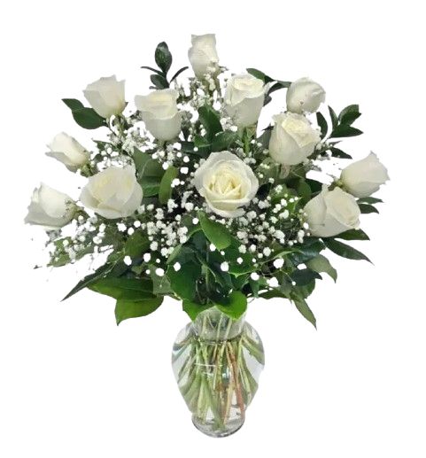One Dozen White Roses