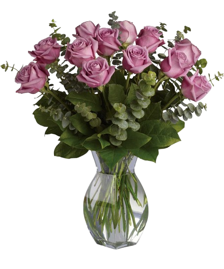 One Dozen Lavender Roses