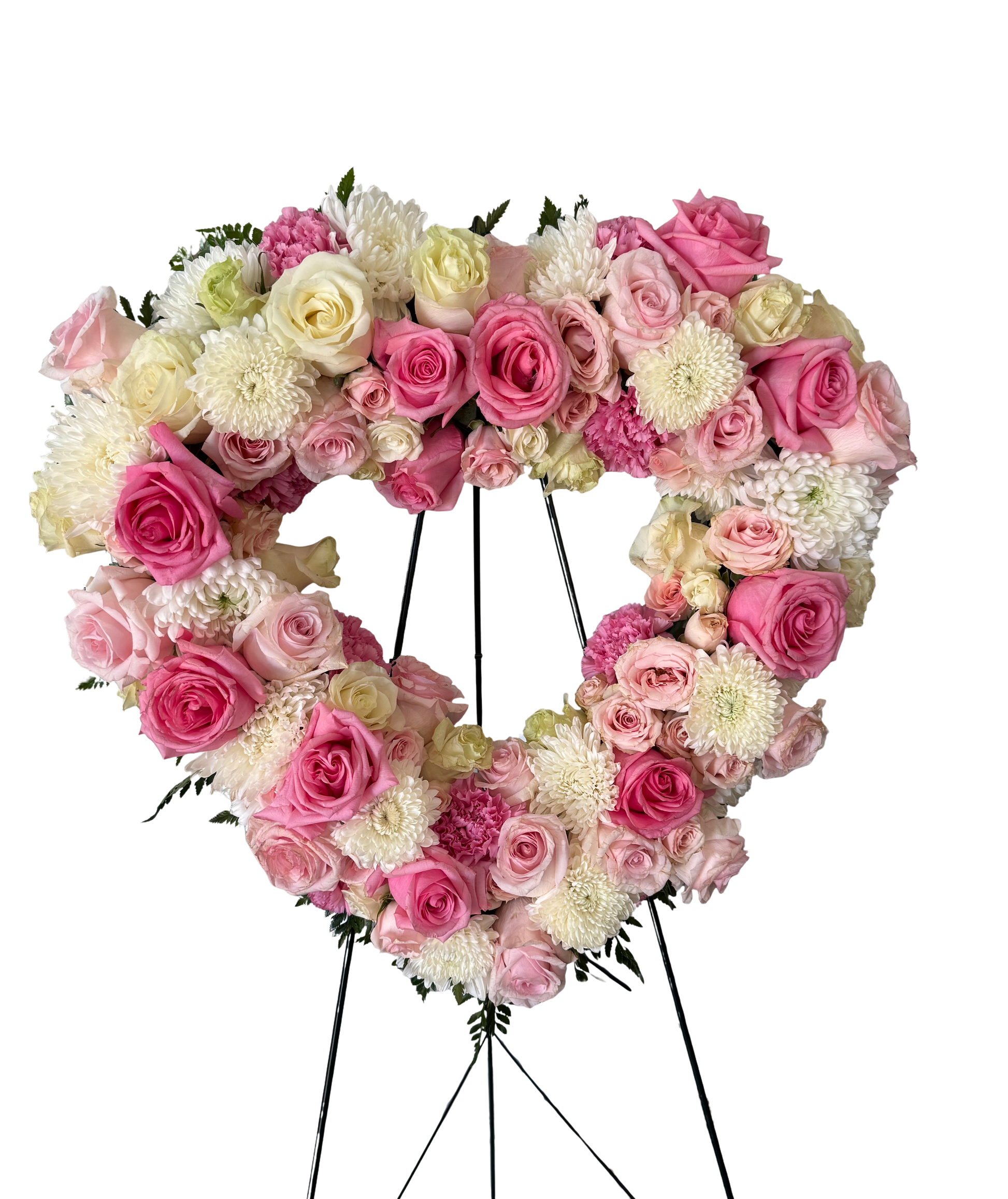 Pink & White Heart Wreath