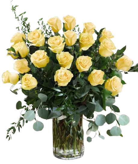 24 Vibrant Yellow Roses image 0